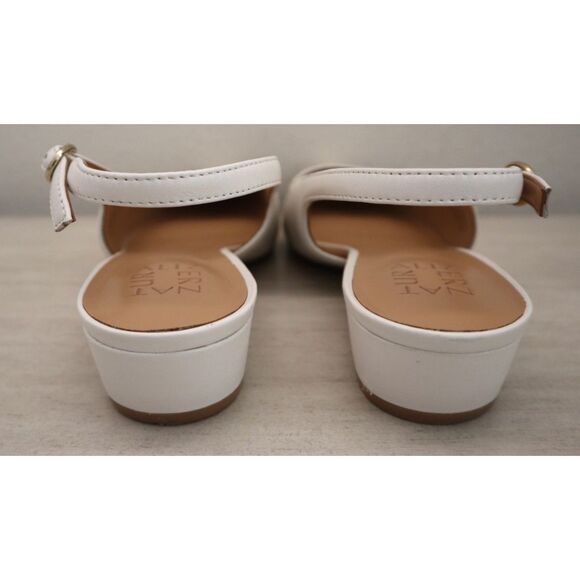 Naturalizer I8728M3100 Women Sz 8M White/Porcelain Leather Banks Slingback Pumps - Picture 3 of 14